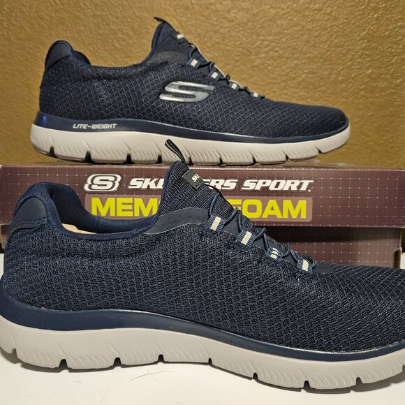Skechers Mens Summit | Navy | Memory Foam | Slip On - Picture 2 of 13